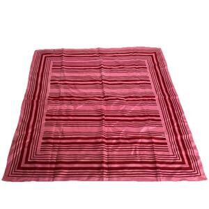 Vintage 00s Y2K Chic Preppy Bright Magenta Pink Striped Square Neck Tie Scarf